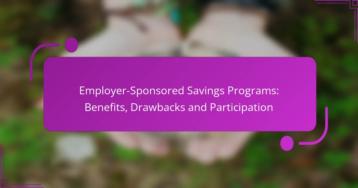 Employer-Sponsored Savings Programs: Benefits, Drawbacks and Participation