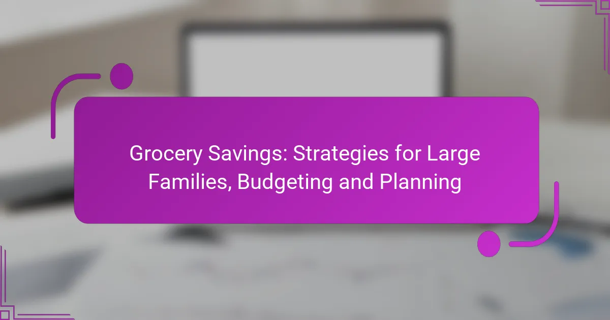Grocery Savings: Strategies for Large Families, Budgeting and Planning