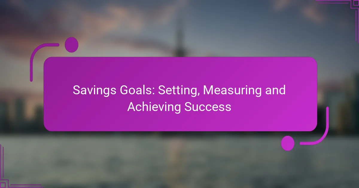 Savings Goals: Setting, Measuring and Achieving Success