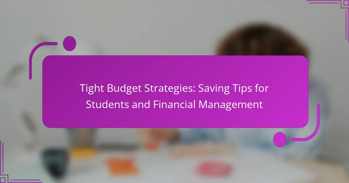 Tight Budget Strategies: Saving Tips for Students and Financial Management