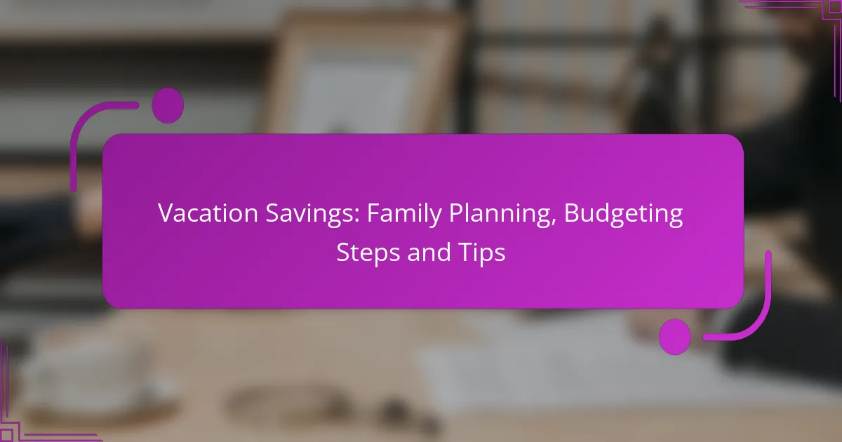 Vacation Savings: Family Planning, Budgeting Steps and Tips