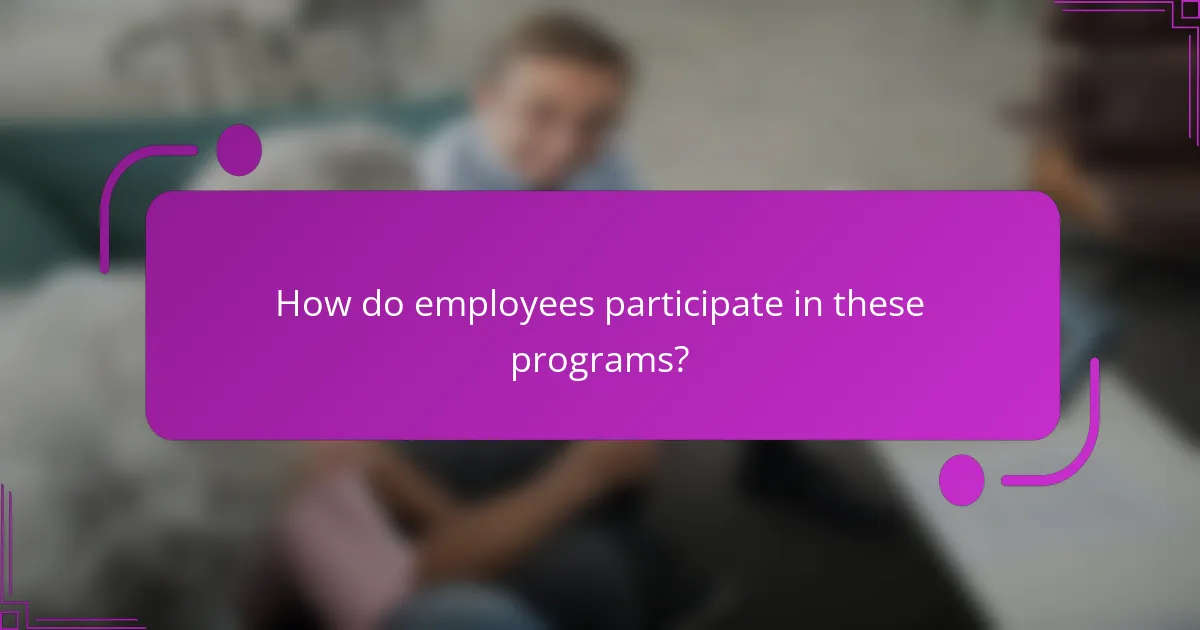 How do employees participate in these programs?