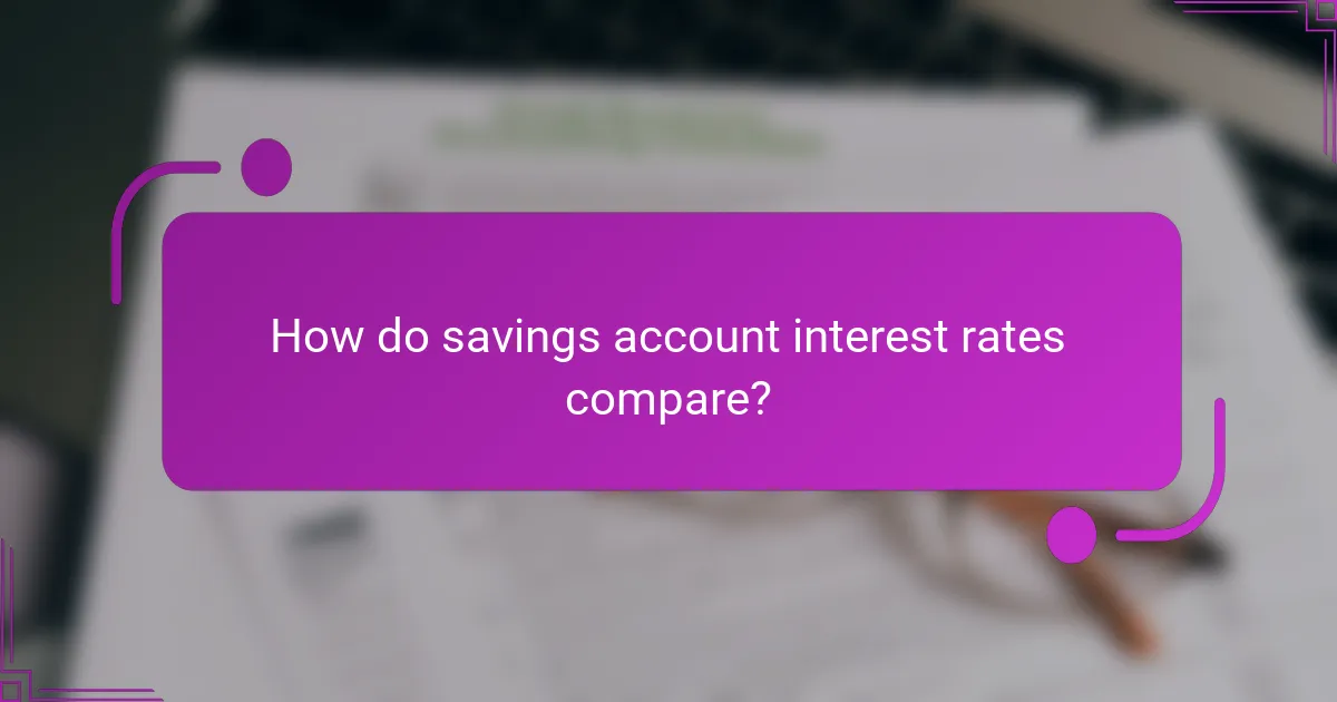 How do savings account interest rates compare?