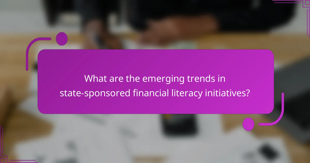What are the emerging trends in state-sponsored financial literacy initiatives?