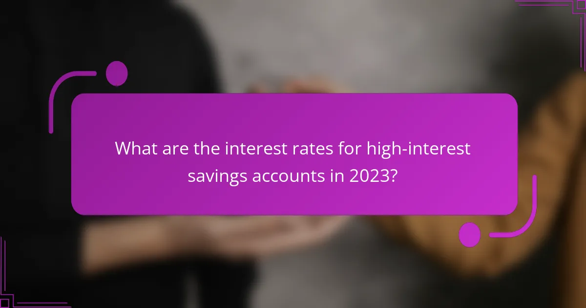 What are the interest rates for high-interest savings accounts in 2023?