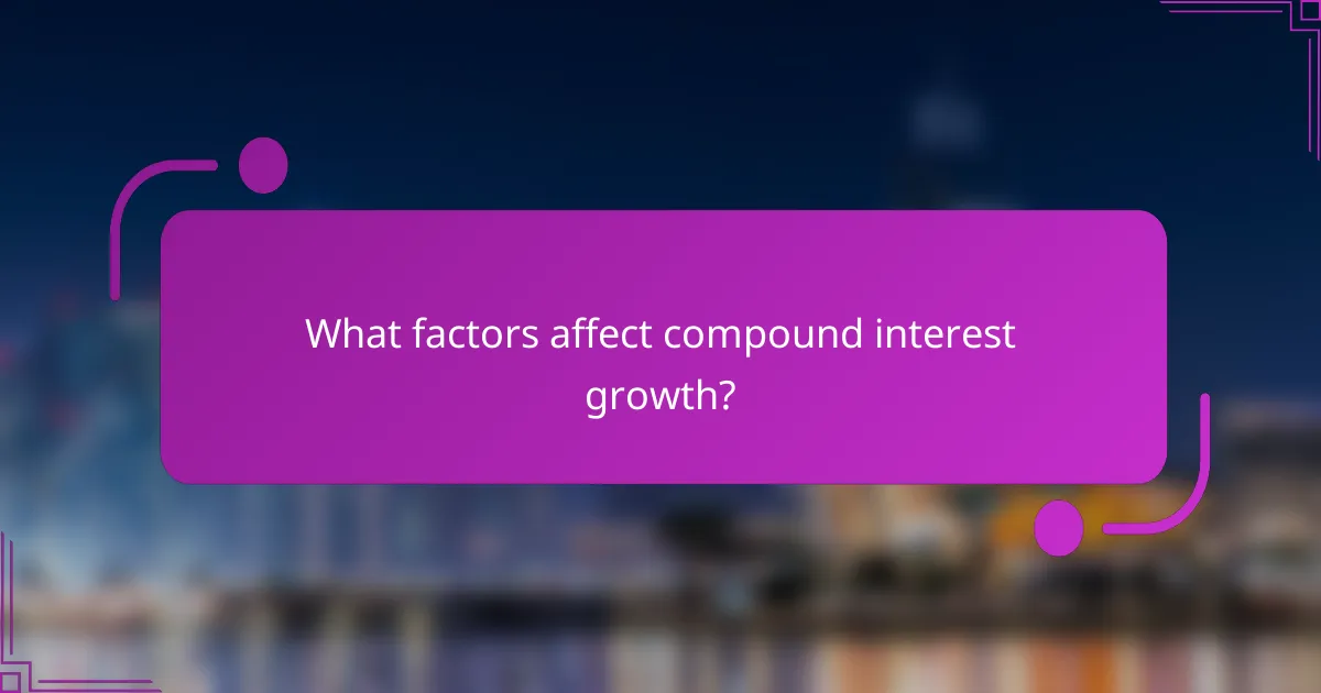 What factors affect compound interest growth?